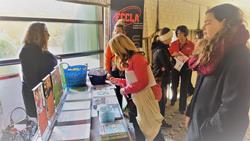 2017 FCCLA Martha talks with FCCLA members at ACI exhibit