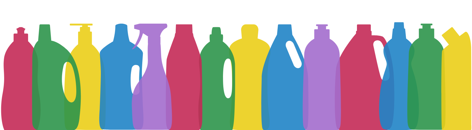 cleaning product bottles